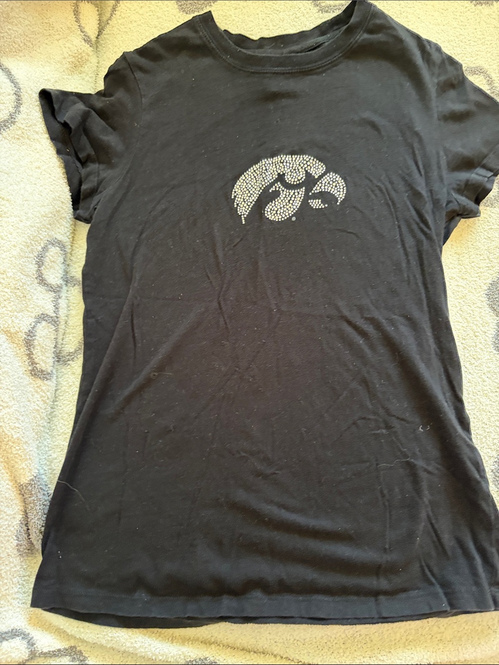 Black Rhinestone Logo Short Sleeve Tee